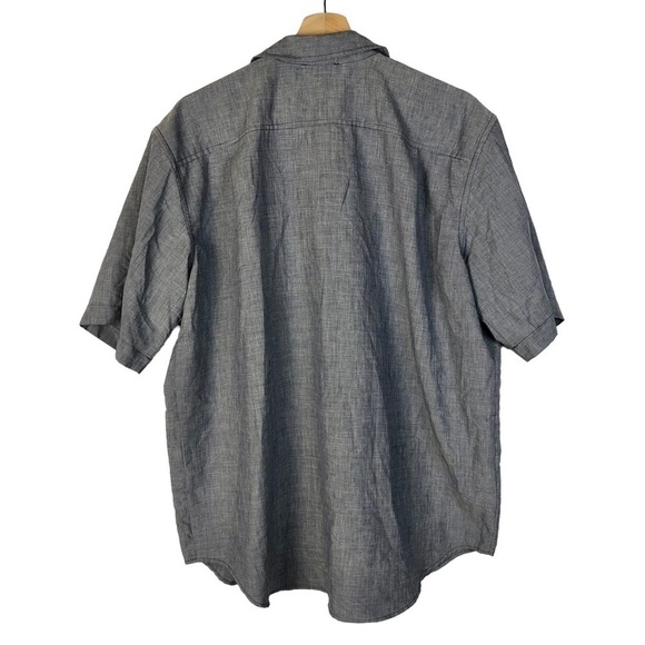 Orvis Chambray Light Blue Woven Tech Short Sleeve Button Down XL - Picture 2 of 3